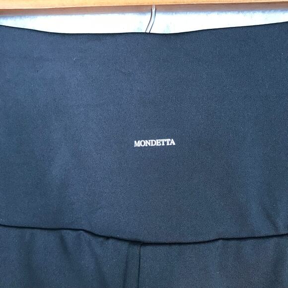 Mondetta Pant Women XS Straight Wide Leg Slit Yoga Knit Seams Flowy Loose Active - Picture 9 of 12